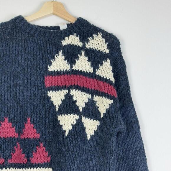 VTG Pierre Cardin Sweater Generation II Size Small Geometric Knit 90s Hearts - Picture 2 of 7